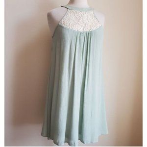 NWT Ya Los Angeles dress Size S the Revival green with ivory lace mermaidcore